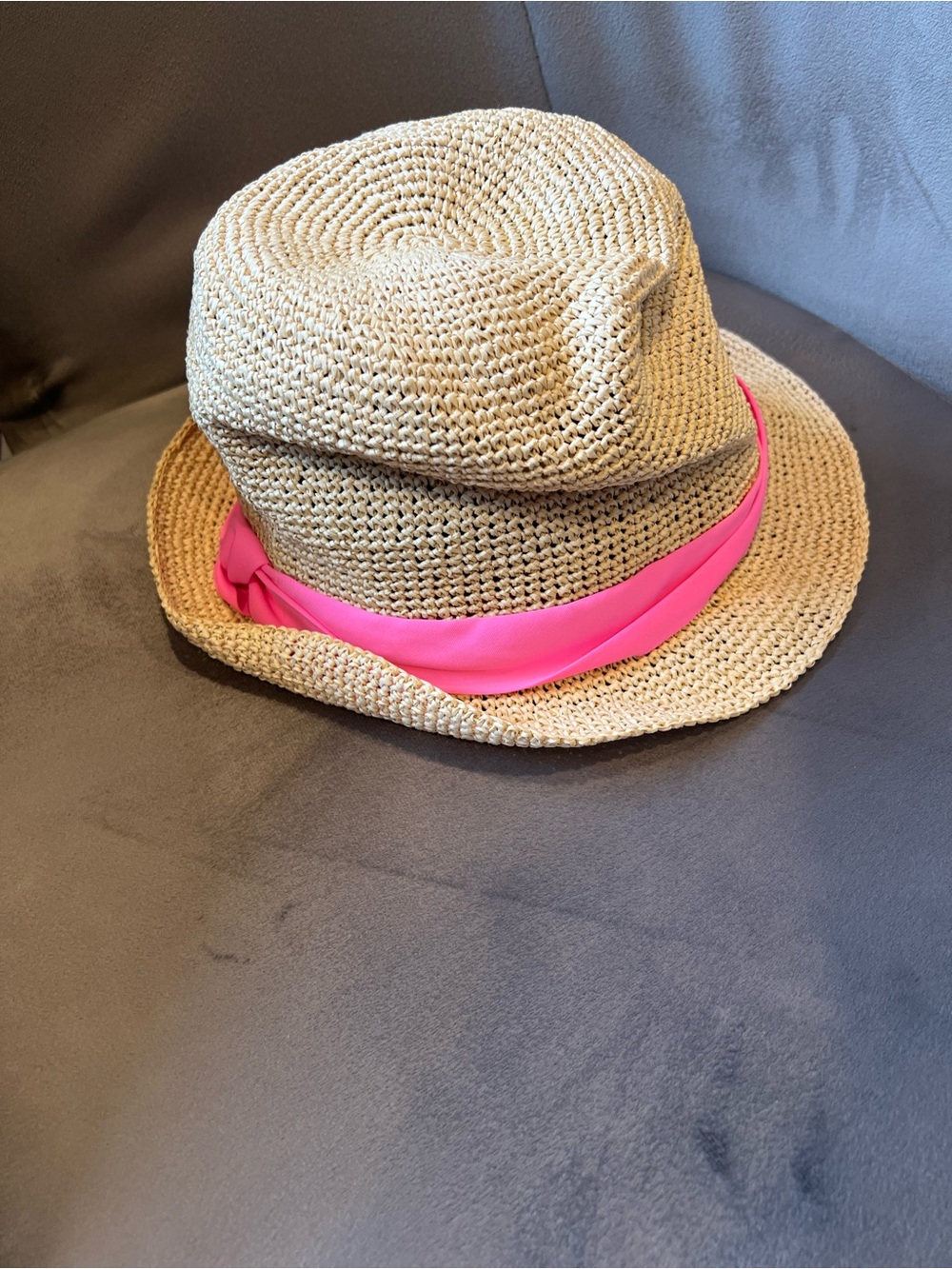 Lilly Pulitzer Natural Straw Hat with Pink Band